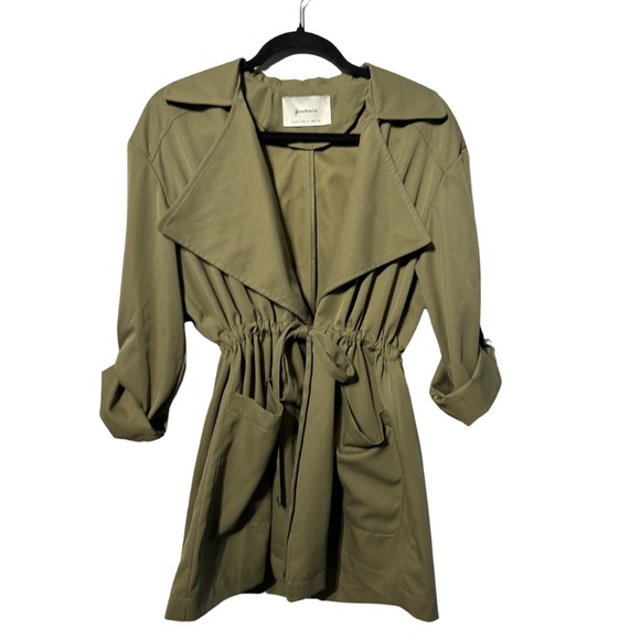 Stradivarius Green Waist Tie Jacket Small 🖤 - Picture 2 of 10